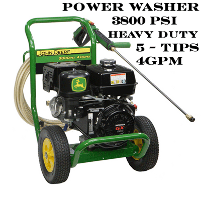  We have rentals for power washers 3800psi commercial grade with 5 different tips for any size job!